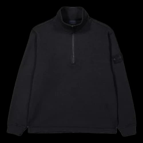 STONE ISLAND Felpa Ghost Half Zip Up Sweater 'Black'