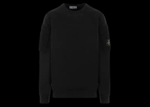 Stone Island Printed Hooded Sweatshirt Black