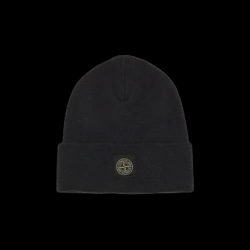 Stone Island Decorative Stitch Ribbed Knit Beanie 'Black'