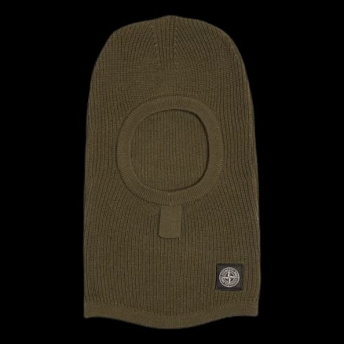 Stone Island Patch Logo Wool Balaclava 'Olive'