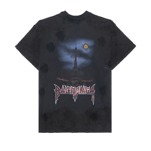 Balenciaga Paris Moon Double Front T-shirt Oversized 'Black'