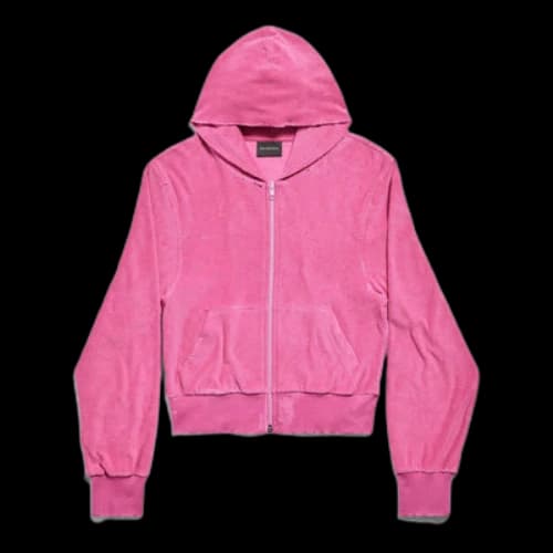Balenciaga BB Motel Zip-up Hoodie Fitted 'Dark Pink' (Women's)