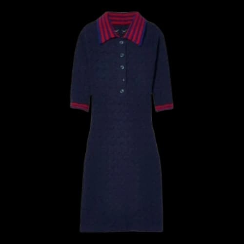 Gucci Cotton Lace Polo Dress 'Dark Blue' (Women's)