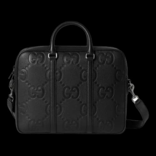 Gucci Jumbo GG Briefcase 'Black Canvas'