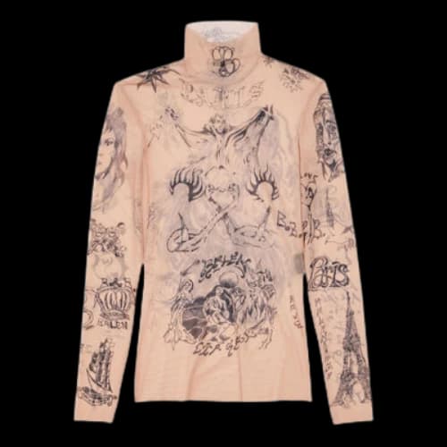 Balenciaga Tat Long Sleeve Top 'Light Beige' (Women's)