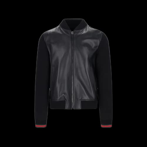 Gucci Bomber Jacket In Nappa Leather Black