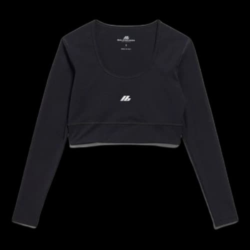 Balenciaga Activewear Long Sleeve Sports Bra 'Black' (Women's)