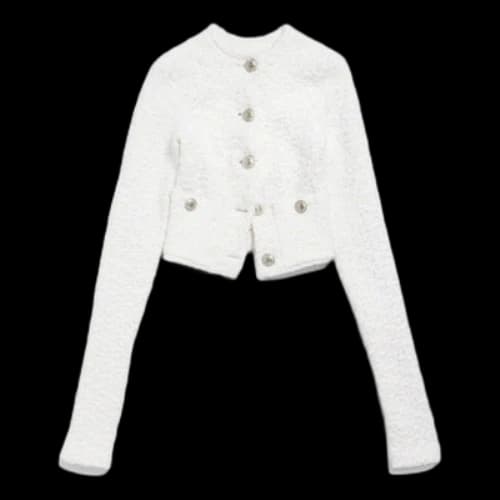 Balenciaga Cropped Cardigan 'White' (Women's)