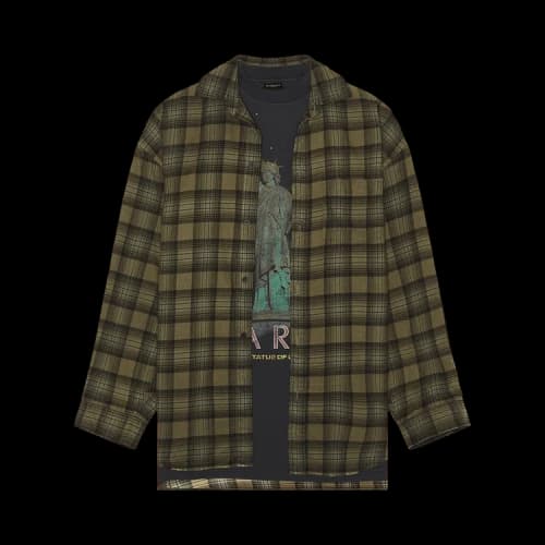 Balenciaga Paris Liberty Layered Shirt Oversized 'Dark Green'