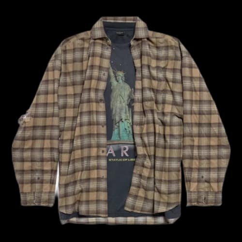 Balenciaga Paris Liberty Layered Shirt Oversized 'Dark Green'