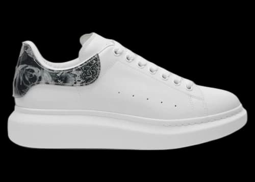 Alexander McQueen Oversized White Metallic Flower Tab