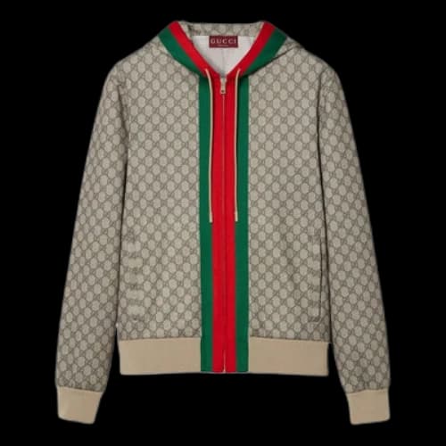 Gucci Technical Jersey Zip Jacket 'Beige Ebony'