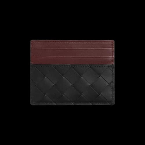 Bottega Veneta Intrecciato Credit Card Case 'Black/Madder Brown'