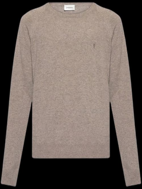 Saint Laurent Round Neck Sweater Brown