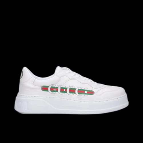 Gucci Logo Platform Sneakers White