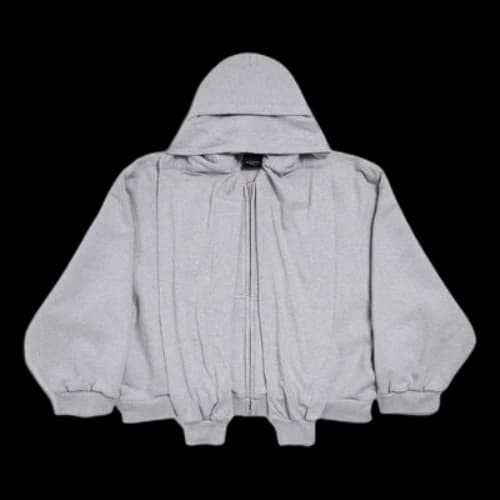 Balenciaga Incognito Boxy Zip-up Hoodie Large Fit 'Grey'