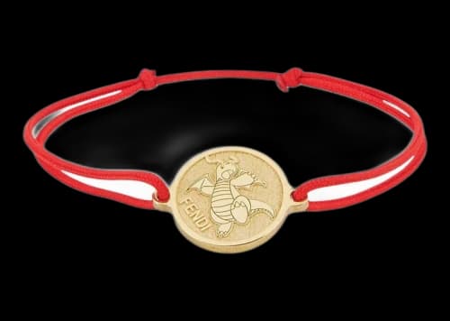 Fendi x FRGMT x Pokemon Ribbon Pendant Bracelet Red