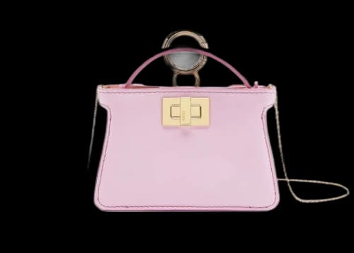 Fendi Nano Peekaboo Charm Crossbody Bag Lilac