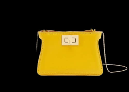 Fendi Nano Peekaboo Charm Crossbody Bag Yellow