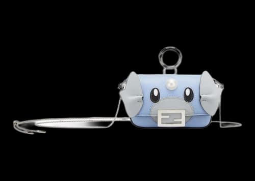 Fendi x FRGMT x Pokemon Nappa Leather Charm Nano Baguette Charm Light Blue