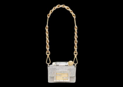 Fendi Fendace Nano Baguette Charm Silver