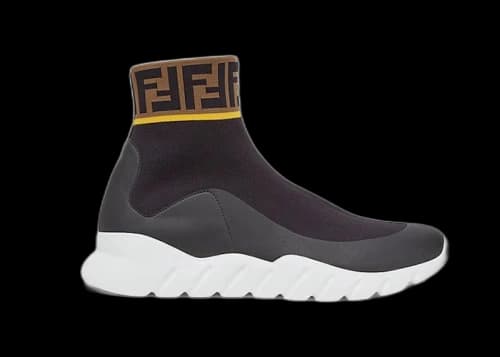 Fendi Tech Fabric High Top Black Brown