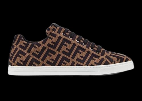 Fendi Tech Fabric Low Top Brown
