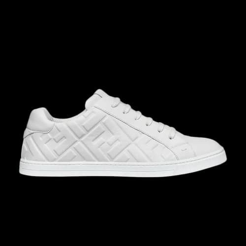 Fendi Nappa Leather Low '3D Macro FF - White'
