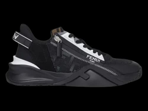 Fendi Flow Slip On Black White