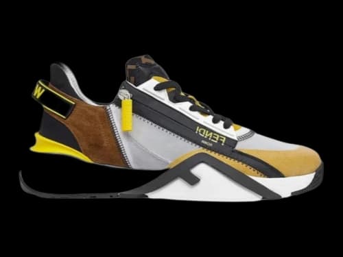 Fendi Flow Slip On Gray Yellow