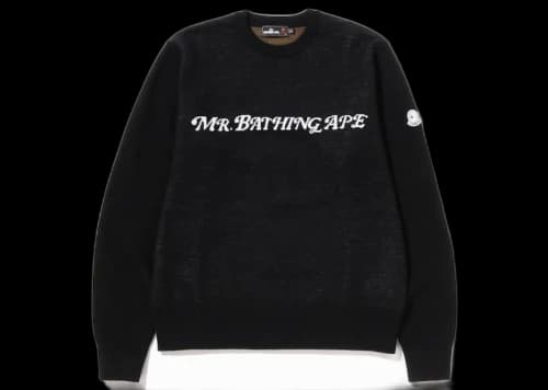 BAPE Golf Mr.Bathing Ape Crewneck Knit Black