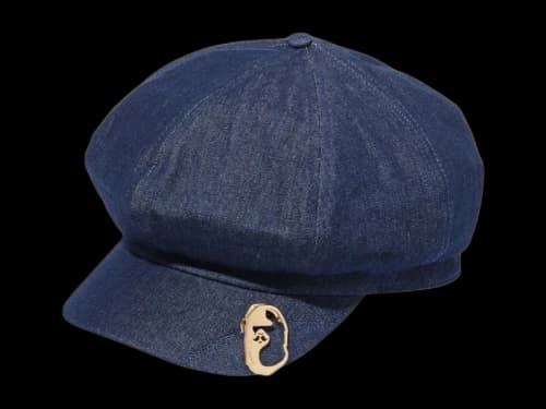 BAPE Denim Newsboy Hat Blue