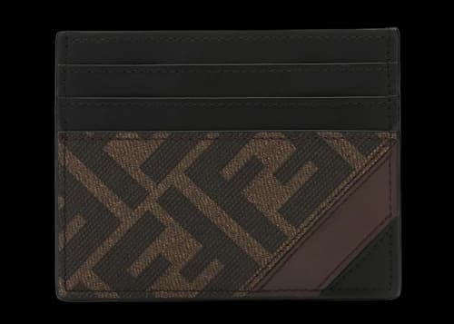 Fendi Fabric Card Holder Brown