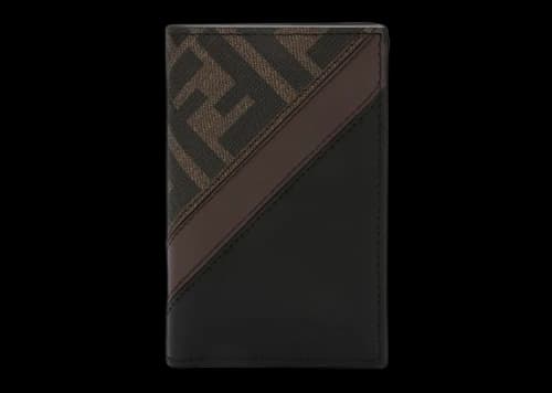 Fendi FF Vertical Card Holder Brown