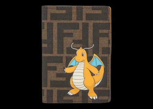Fendi x FRGMT x Pokemon FF Fabric Card Holder Brown