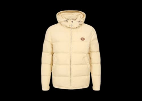 Valentino VLogo Zip-Up Quilted Jacket Creme Beige