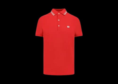 Valentino VLogo Embroidered Short-Sleeved Polo Shirt Red
