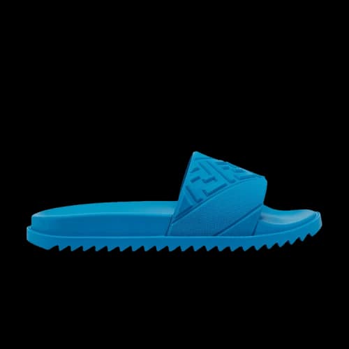 Fendi Rubber Slides 'Embossed Diagonal FF Motif - Turquoise'