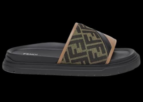 Fendi Daigonal Slides Brown