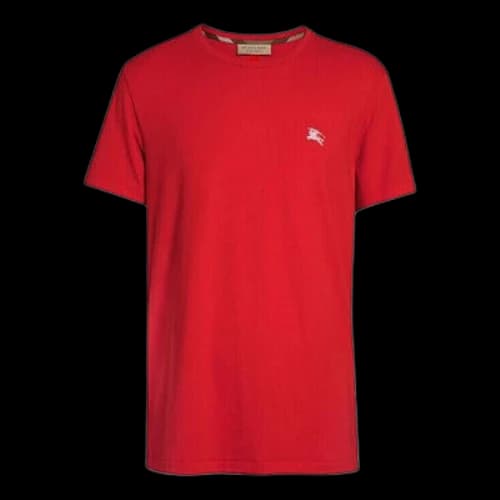 Burberry Cotton Round Neck Short Sleeve Red
