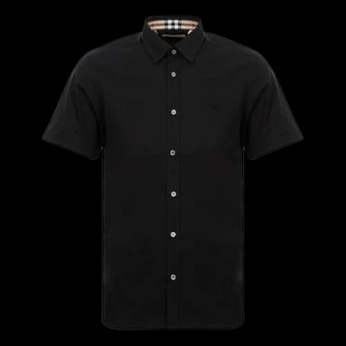 Burberry SS21 Knight Embroidered Short Sleeve Shirt For Men Black