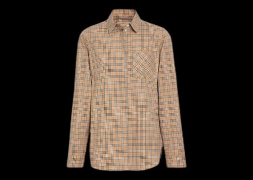 Burberry Check Cotton Shirt Beige