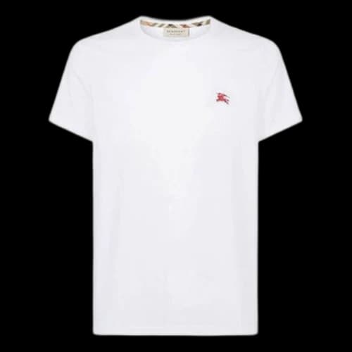 Burberry Logo Pattern Short Sleeve White