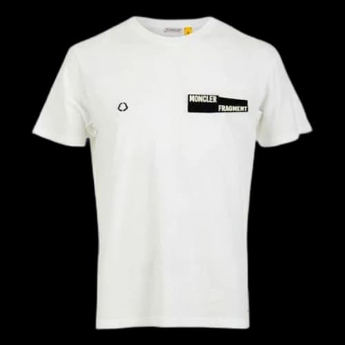 Moncler x Fragment Design Crossover Logo Pattern Round Neck Short Sleeve White T-Shirt