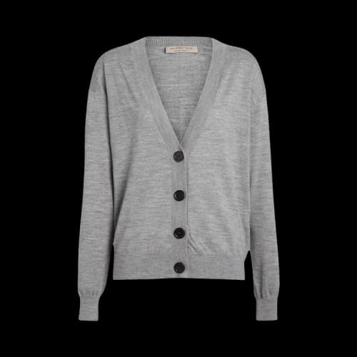 Burberry Women's Vintage Check Elbow Patch Dornoch Cardigan Grey