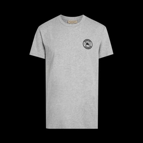 Burberry Embroidered Logo Cotton T-shirt Grey/Black