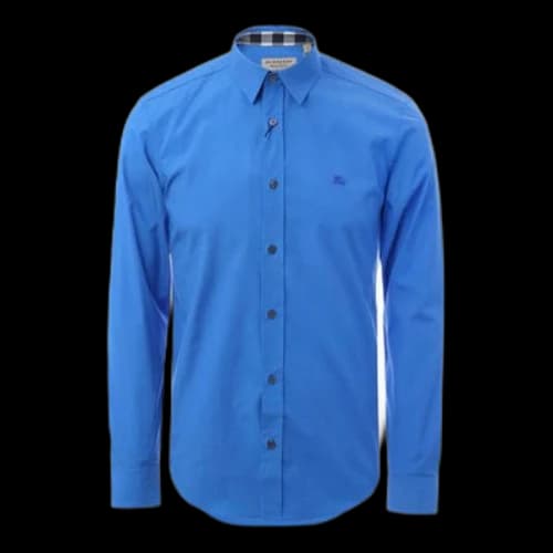 Burberry Cotton Logo Long Sleeves Shirt Blue