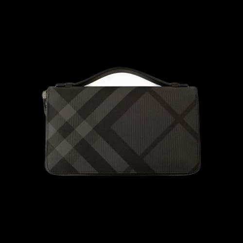 Burberry London Check Travel Wallet 'Charcoal'