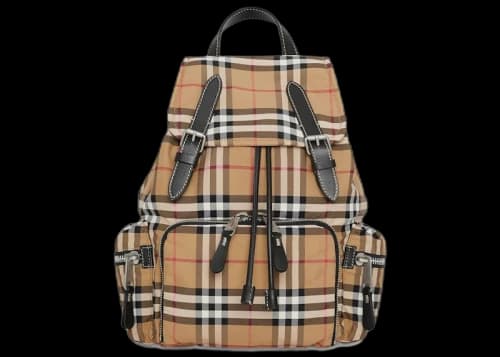 Burberry The Medium Rucksack Vintage Check Nylon Antique Yellow
