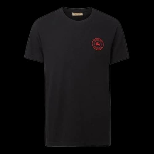 Burberry Logo Solid Color Short Sleeve Unisex Black